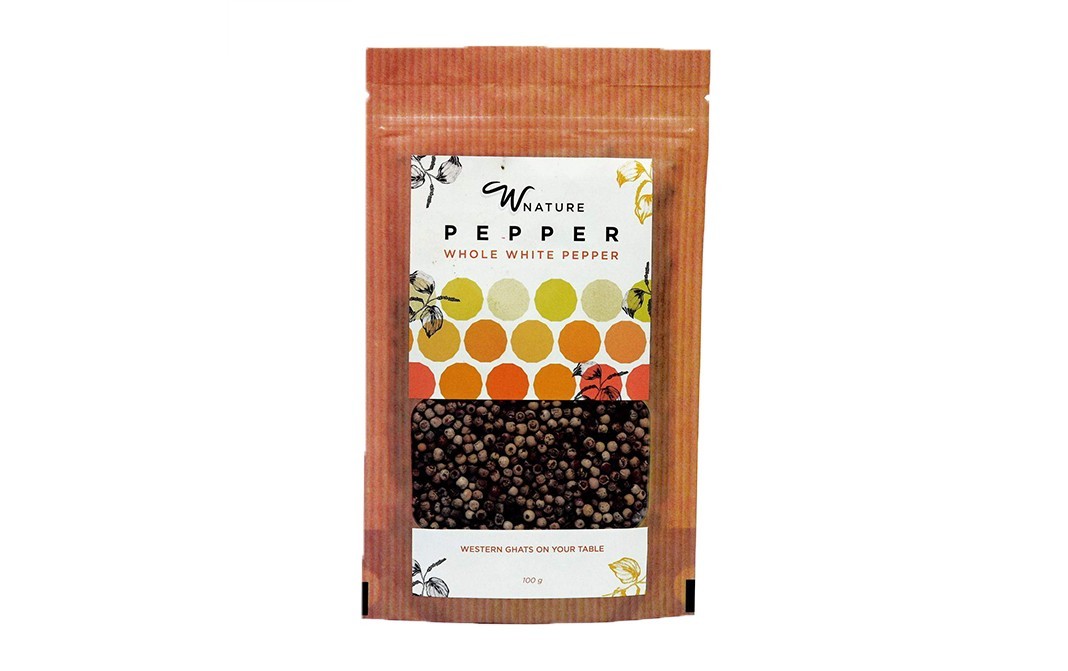 Wnature Pepper Whole White Pepper   Pack  100 grams